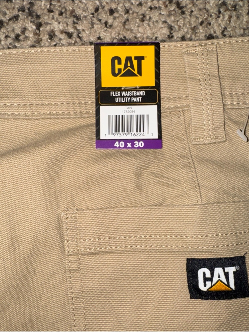 NWT Caterpillar CAT Men’s Stretch Canvas Straight Fit Utlility Pant Khaki 40x30 - Picture 3 of 4
